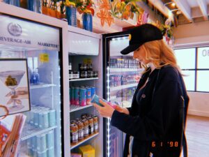 Cydney Nelson exploring the Cannabis Drink Market at Megans Organic Market